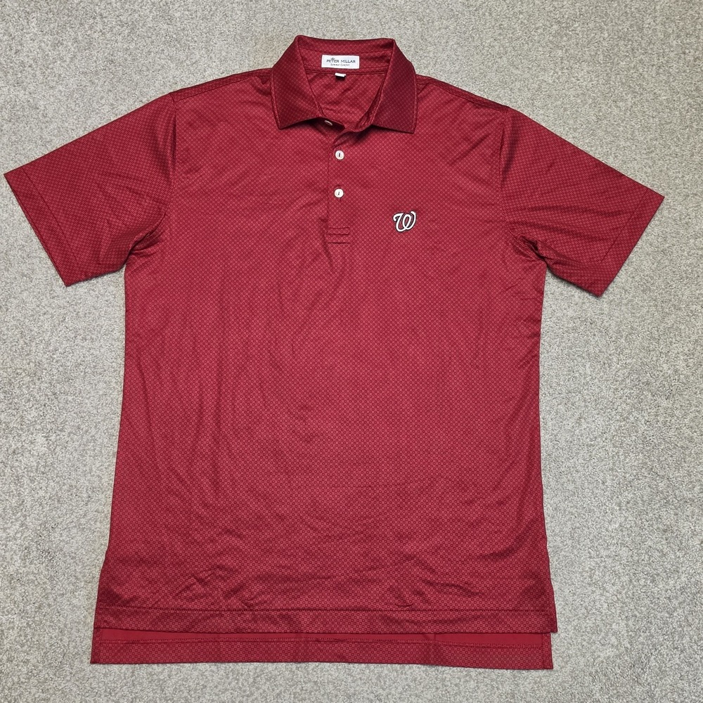 Peter Millar Summer Comfort Washington Nationals MLB Golf Polo Shirt Red Sz S